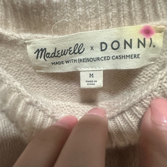 Madewell x DONNI Cashmere Merino Sweater vest in crop top cream size Small NWOT - Picture 4 of 8